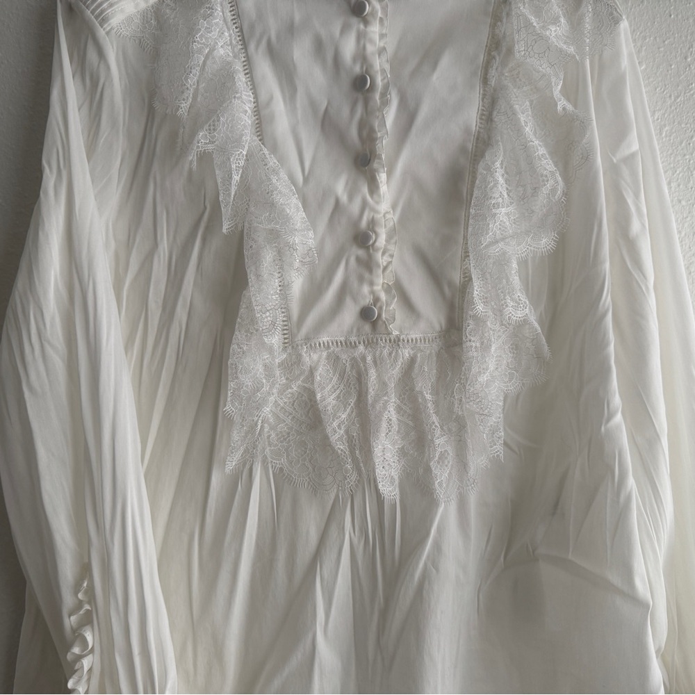 ZARA CONTRAST YOKE BLOUSE WITH DECORATIVE FRONT - LIMITED EDITION SZ S 2674/602 - Picture 8 of 11